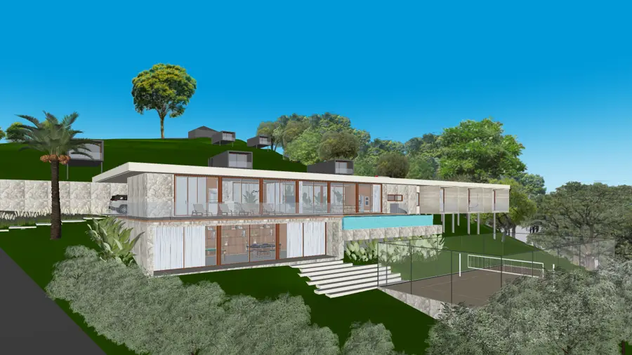 Print SketchUp — Casa 3, vista aérea