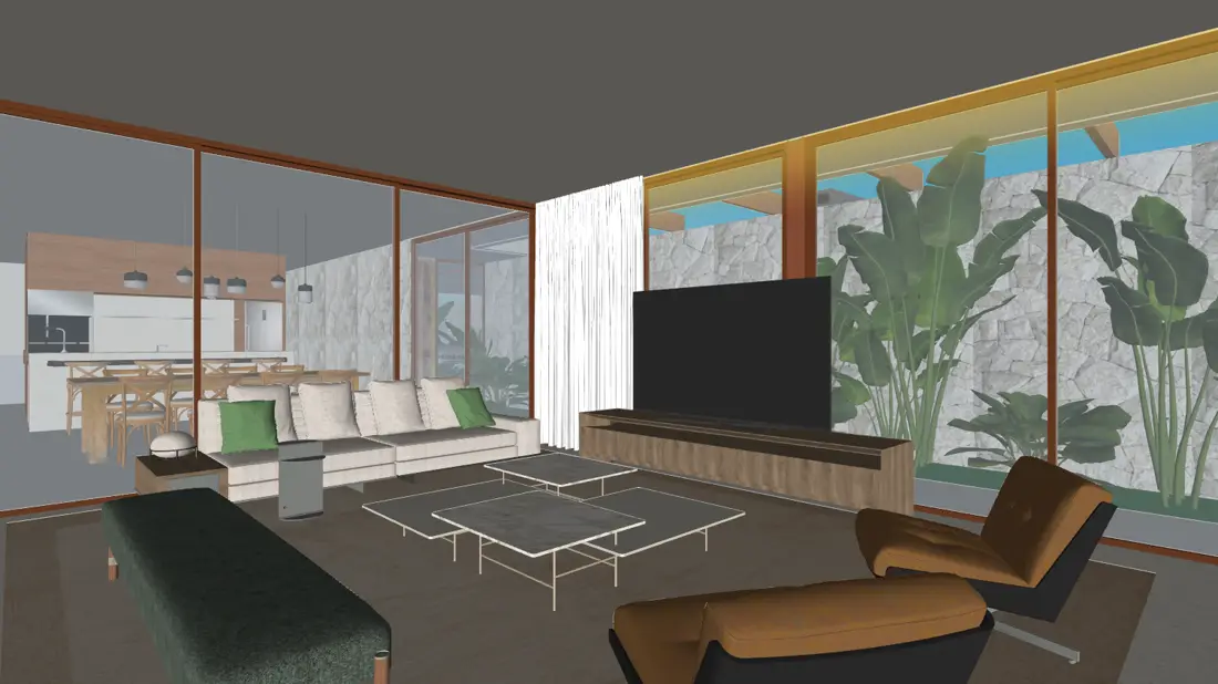 Print SketchUp — Casa 3, sala de estar